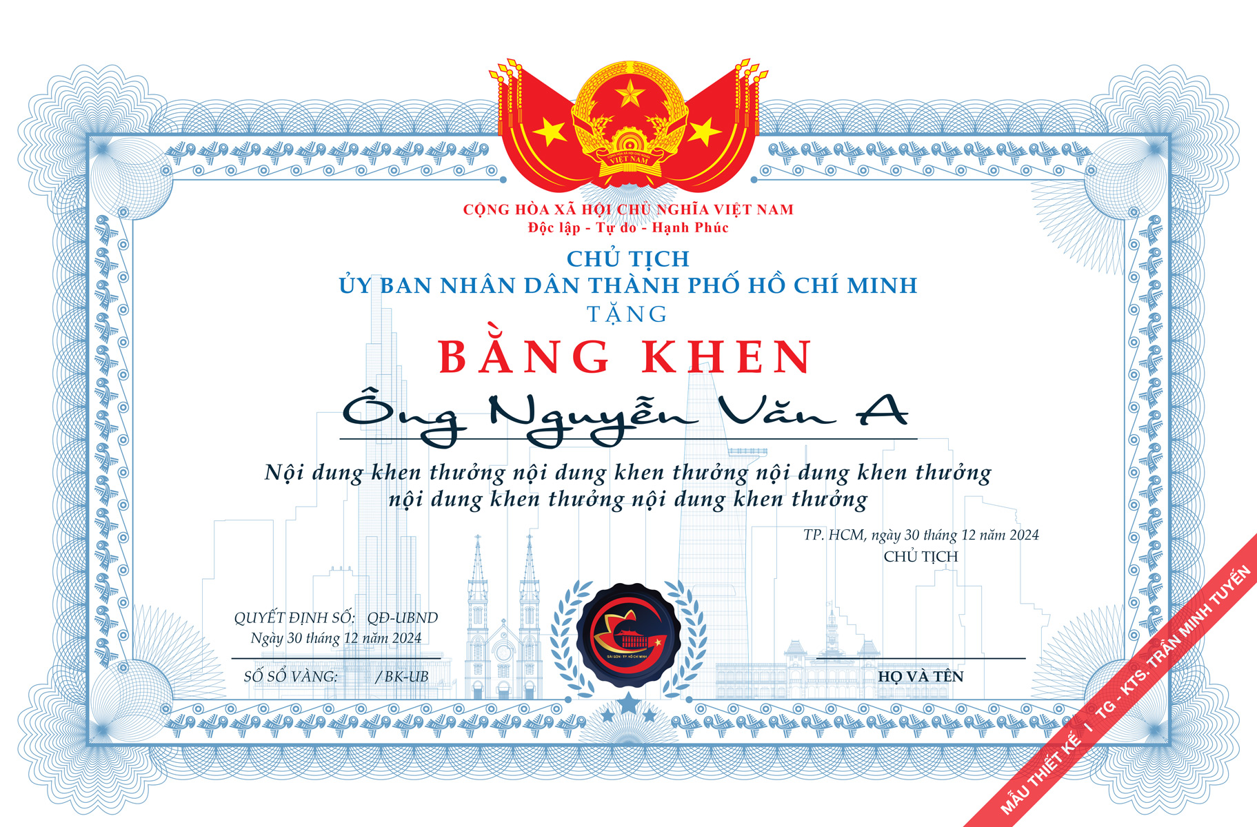 Hiện vật khen thưởng TP. HCM